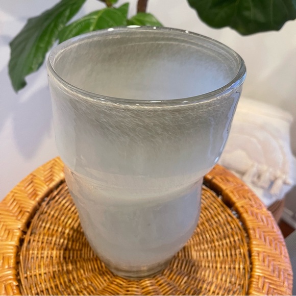 New West Elm XL Boho Gray Glass Abstract Asymmetrical Flower Vase Home Décor 10” - Picture 9 of 12